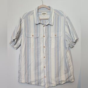 💥4 for $30💥 Distillery Blue/Cream Striped Casual Shirt size XL